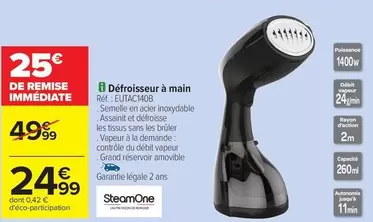 Défroisseur à main EUC140B offre à 24,99€ sur Carrefour Contact