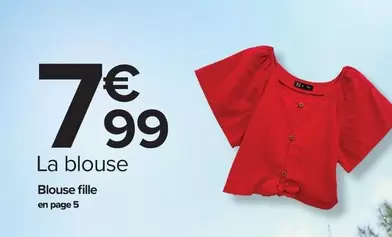 La Blouse Fille offre à 7,99€ sur Carrefour City