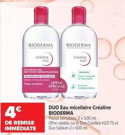 Bioderma - Duo Eau Micellaire Créaline offre à 4€ sur Carrefour City