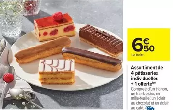 Assortiment De 4 Pâtisseries Individuelles +1 Offerte offre à 6,5€ sur Carrefour City