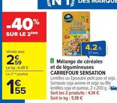 Carrefour - Mélange De Céréales Et De Légumineuses offre à 2,59€ sur Carrefour City