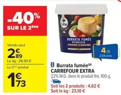 Carrefour - Burrata Fumée offre à 2,89€ sur Carrefour City
