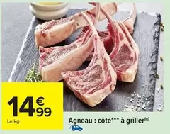 Agneau : Côte À Griller offre à 14,99€ sur Carrefour City
