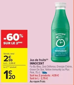 Innocent - Jus De Fruits offre à 2,99€ sur Carrefour City