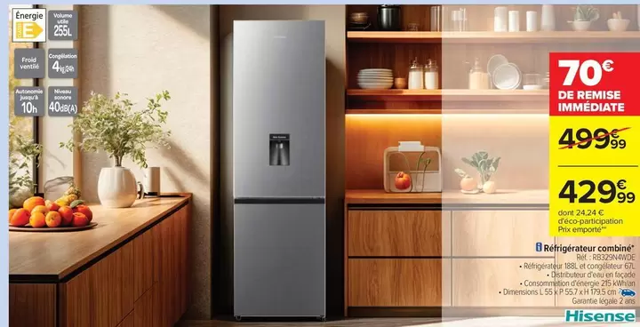 Hisense - Réfrigérateur Combiné offre à 429,99€ sur Carrefour City