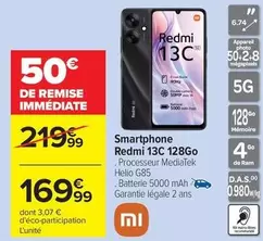 Ram - Smartphone Redmi 13c 128go offre à 169,99€ sur Carrefour City