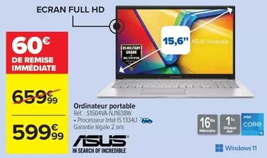 Asus - Ordinateur Portable offre à 599,99€ sur Carrefour City