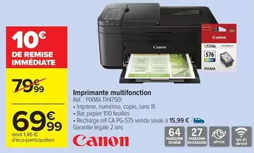 Canon - Imprimante Multifonction offre à 69,99€ sur Carrefour City