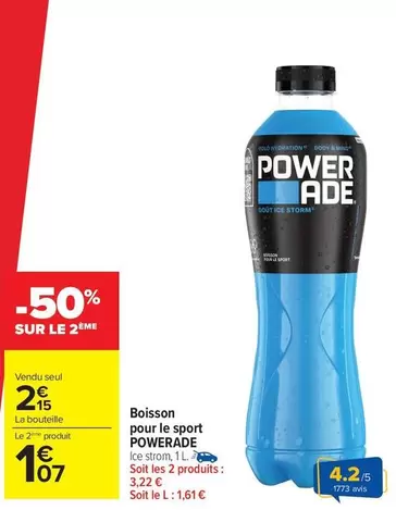 Boisson Pour L'é Sport offre à 2,15€ sur Carrefour Market