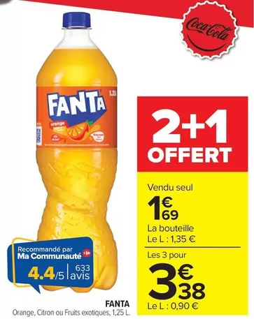 Fanta - Orange, Citron Ou Fruits Exclusive offre à 1,69€ sur Carrefour Market