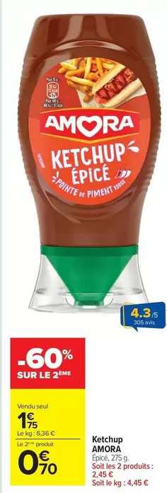 Amora - Ketchup offre à 1,75€ sur Carrefour Market
