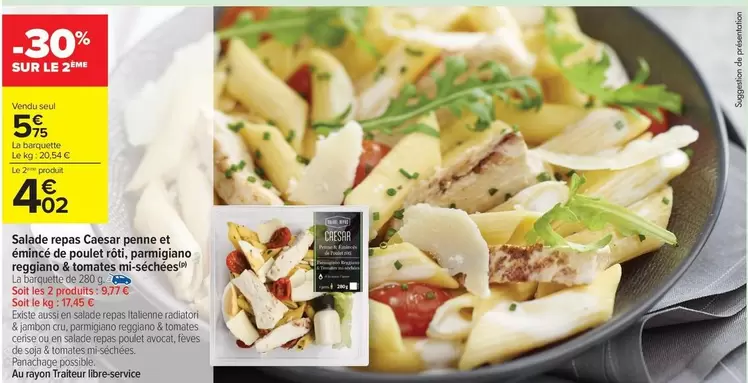 Salade Repas Cazes Prime Et Entier, Pouf Extra, Imprimiano Entier & Lombardives offre à 5,75€ sur Carrefour Market