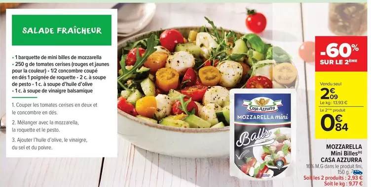 Casa Azzurra - Mozzarella mini mini mini citrus offre à 2,09€ sur Carrefour Market