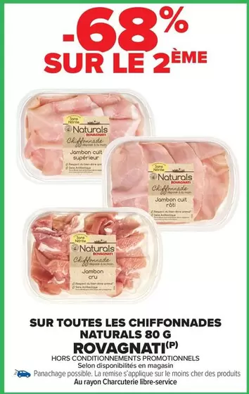 Rovagnati - Sur Toutes Les Chiffonnades Naturals 80 G offre sur Carrefour Market