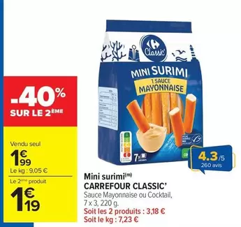 Carrefour - Mini Surimi offre à 1,99€ sur Carrefour Market