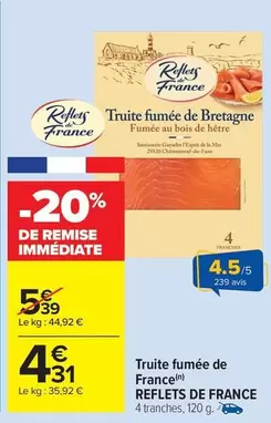 Reflets de France - Truite Fumée De France offre à 4,31€ sur Carrefour Market