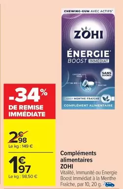 Zohi - Compléments Alimentaires offre à 1,97€ sur Carrefour Market