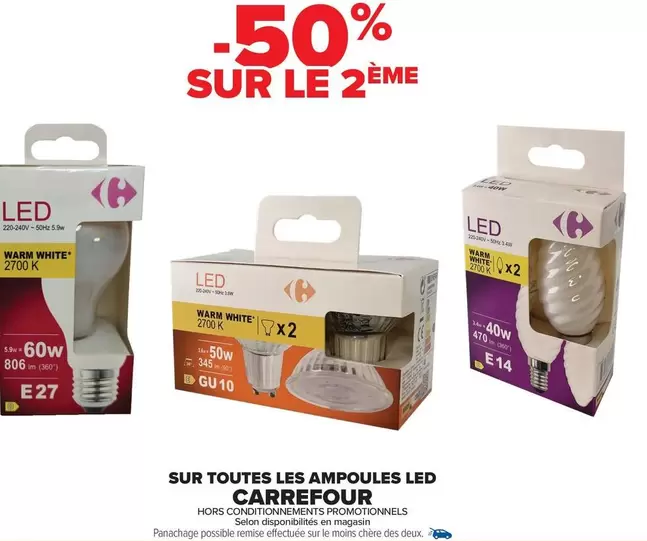 Carrefour - Sur Toutes Les Ampoules Led offre sur Carrefour Market