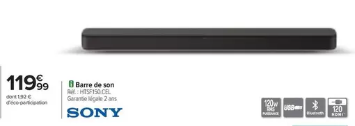 Sony - Barre De Son offre à 119,99€ sur Carrefour Market