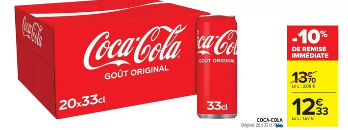 Coca cola - Original offre à 12,33€ sur Carrefour Market