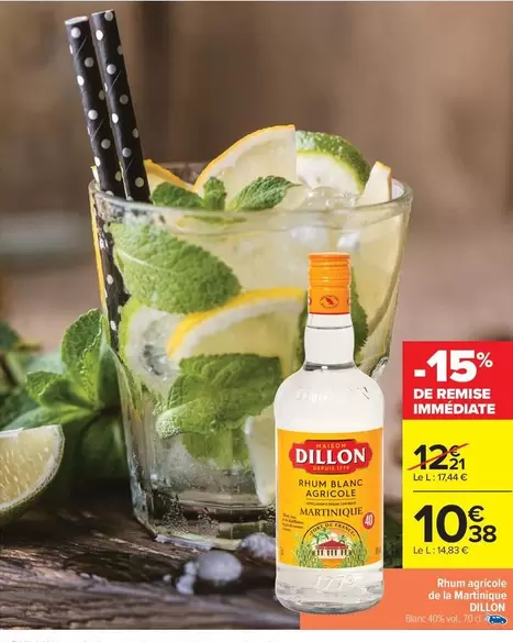 Dillon - Rhum Agricole De La Martinique offre à 10,38€ sur Carrefour Market