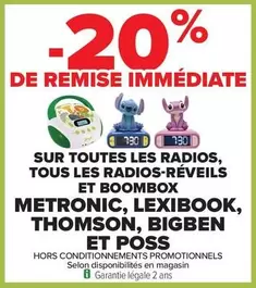 TOUS - Sur Toutes Les Radios, Tous Les Radios-reveils Et Boombox,lexibook, Thomson,bigben Et Poss offre sur Carrefour