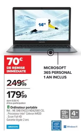 Medion - Ordinateur Portable offre à 179,99€ sur Carrefour