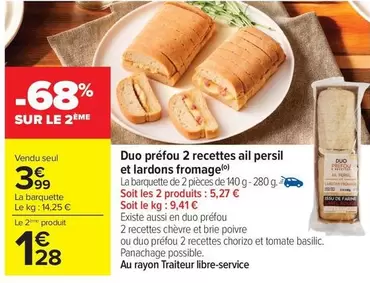 Persil - Duo Préfou 2 Recettes Ail  Et Lardons Fromage offre à 3,99€ sur Carrefour Drive