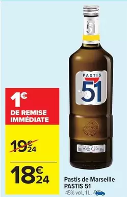 Pernod - Pastis De Marseille offre à 18,24€ sur Carrefour Drive