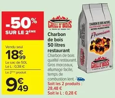 Facile - Charbon De Bois 50 Litres Restaurant offre à 18,99€ sur Carrefour Drive