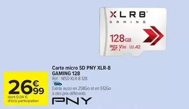 PNY - Carte Micro Sd Pny Xlr-8 Gaming 128 offre à 26,99€ sur Carrefour Drive