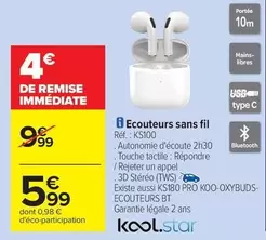 Ecouteurs Sans Fil offre à 5,99€ sur Carrefour Drive