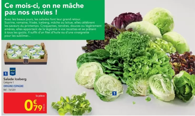 TOUS - Salade Iceberg offre à 0,79€ sur Metro