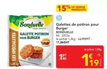 Bonduelle - Galettes De Potiron Pour Burger offre à 1,19€ sur Metro