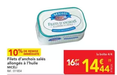1664 - Filets D'anchois Salés Allonges À L'huile offre à 14,44€ sur Metro