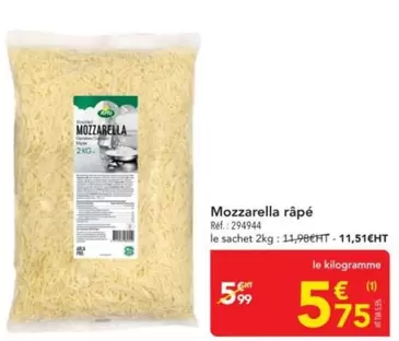 Mozzarella Râpé offre à 5,75€ sur Metro
