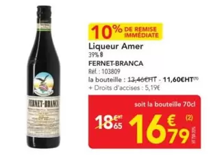 Fernet-Branca - Liqueur offre à 16,79€ sur Metro