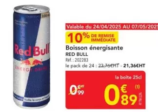 Red bull - Boisson Énergisante offre à 0,89€ sur Metro