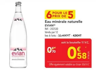 Evian - Eau Minerale Naturelle offre à 0,58€ sur Metro