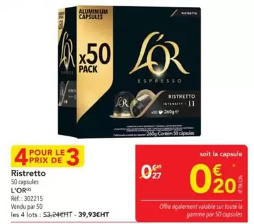 Lor - Ristretto offre à 0,27€ sur Metro
