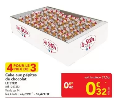 Le Ster - Cake Aux Pépites De Chocolat offre à 0,42€ sur Metro