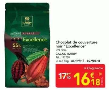 Cacao Barry - Chocolat De Couverture Noir offre à 16,18€ sur Metro