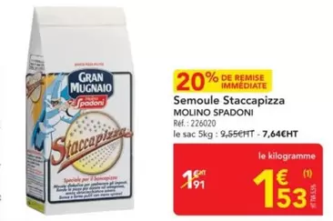 Molino Spadoni - Semoule Staccapizza offre à 1,53€ sur Metro