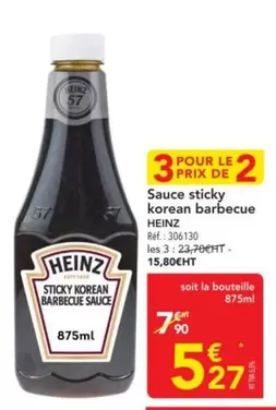 Heinz - Sauce Sticky Korean Barbecue offre à 5,27€ sur Metro