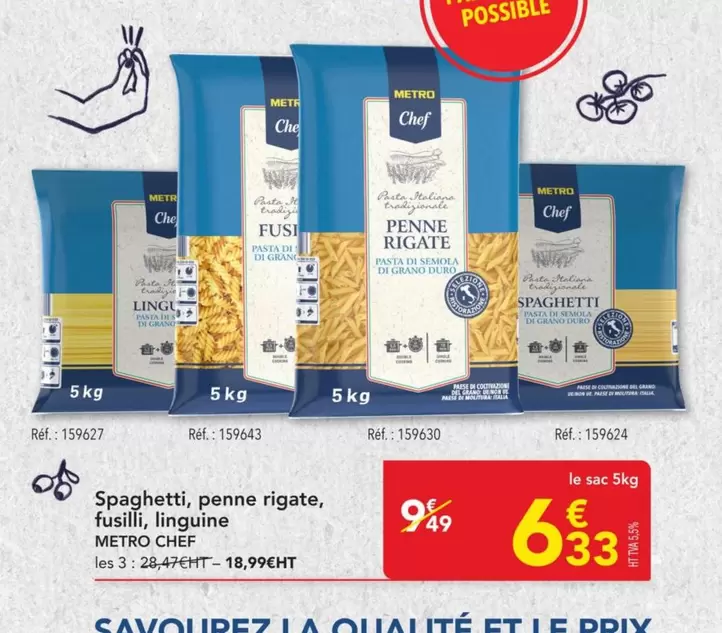 Metro - Spaghetti, Penne Rigate, Fusilli, Linguine offre à 9,49€ sur Metro