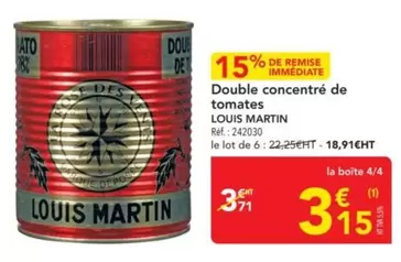 Double Concentré De Tomates offre à 3,15€ sur Metro