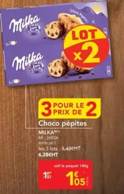 Milka - Choco Pépites offre à 1,05€ sur Metro