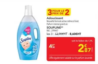 Soupline - Adoucissant offre à 4,5€ sur Metro
