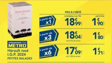 Metro - Hérault Rosé I.G.P. 2024 offre à 1,9€ sur Metro