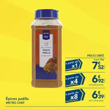 Épices Paëlla offre à 6,92€ sur Metro